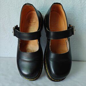 Vintage DOC DR. MARTENS Mary Jane Leather Shoes Black Y2K Preppy US Size 9